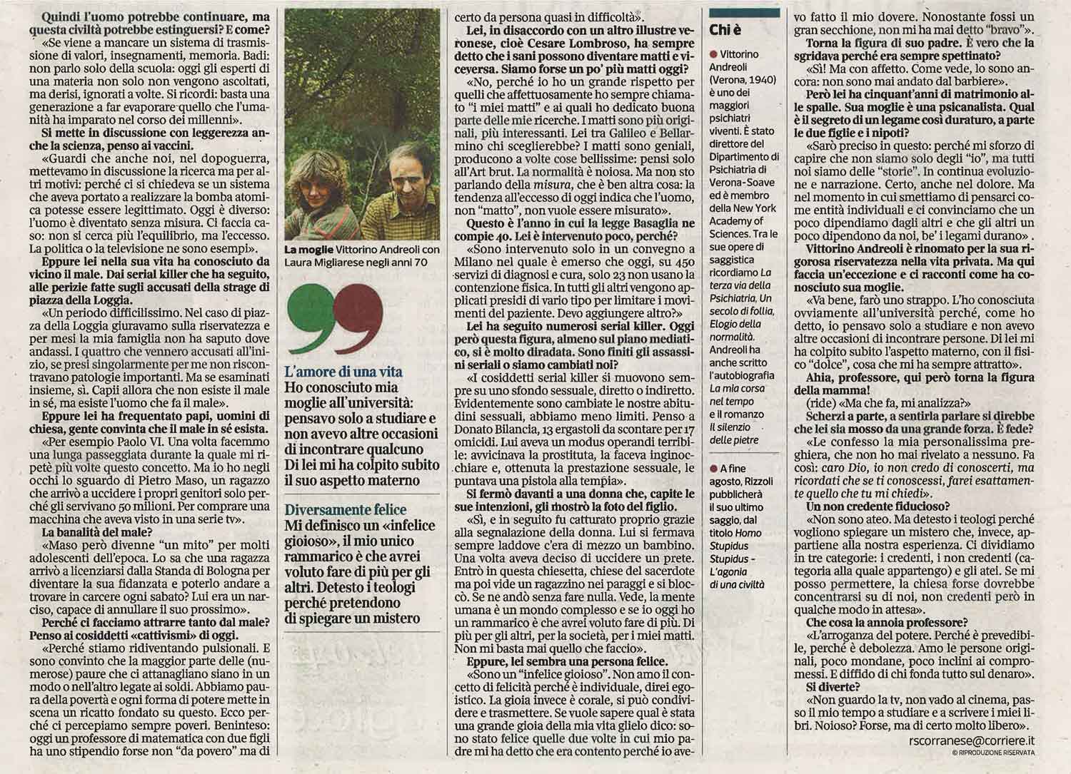 Corriere della Sera - 6 agosto 2018